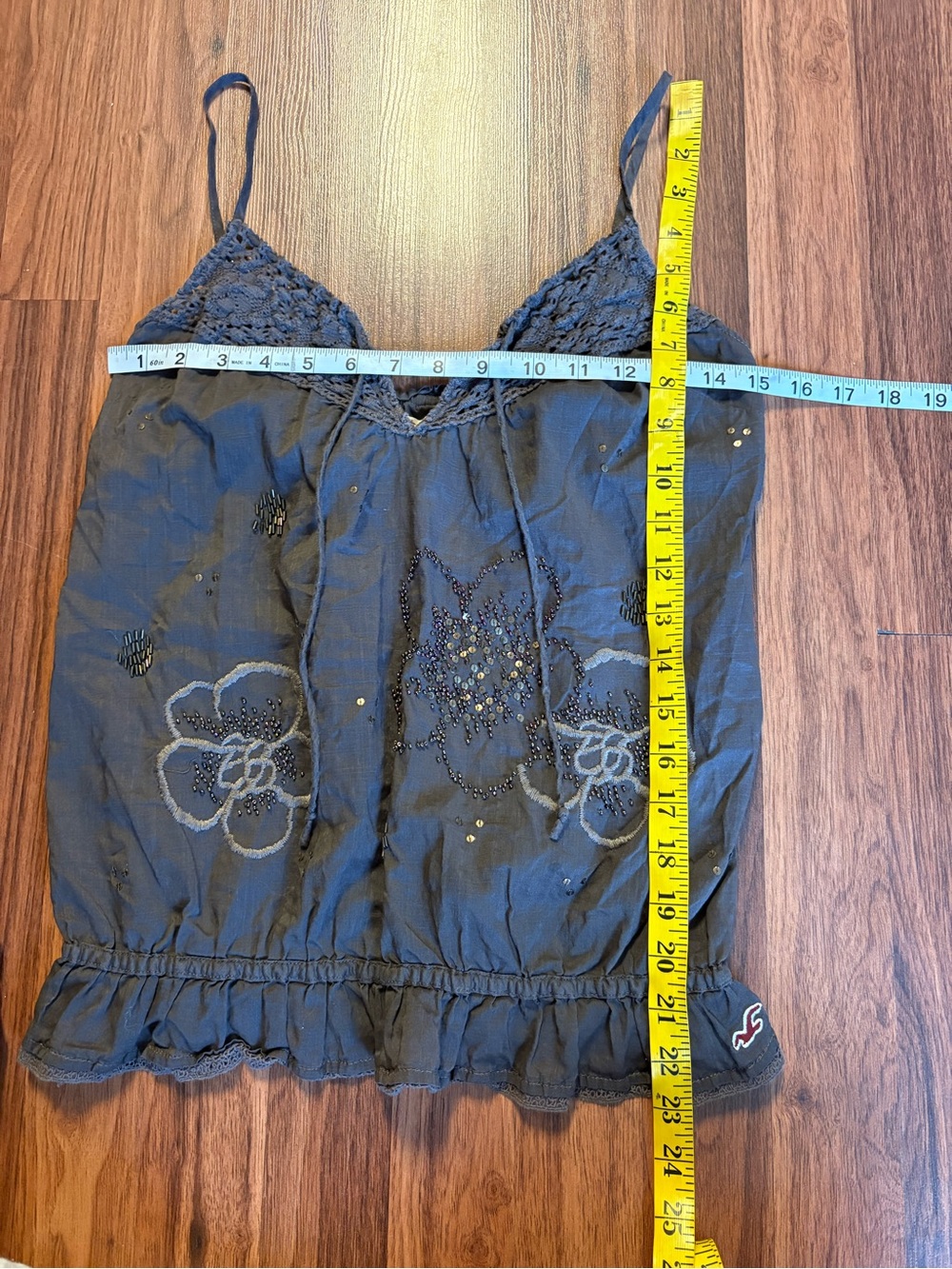 hollister y2k cotton embellished spaghetti strap tank - Picture 5 of 5